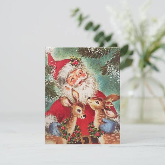 Weihnachtsfest mit Riendee Feiertagskarte (Stehend Vorderseite)