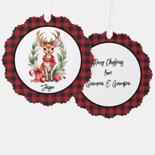 Weihnachtsfest mit Rotem Scarf Ornament Karte