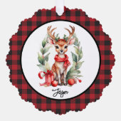 Weihnachtsfest mit Rotem Scarf Ornament Karte (Vorderseite)