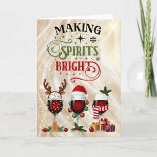 Weihnachtsfest mit rotem Wein Making Spirits Brigh Feiertagskarte