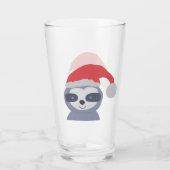 Weihnachtsfest mit Weihnachtsmannmütze Glas (Rückseite)