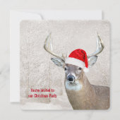 Weihnachtsfest mit Weihnachtsmannmütze Party Einladung (Vorderseite)