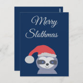 Weihnachtsfest mit Weihnachtsmannmütze Postkarte (Vorne/Hinten)