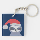 Weihnachtsfest mit Weihnachtsmannmütze Schlüsselanhänger (Rückseite)