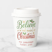 Weihnachtsfest Modernes Party Rote Typografie Pappbecher (Rückseite)