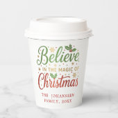 Weihnachtsfest Modernes Party Rote Typografie Pappbecher (Vorderseite)