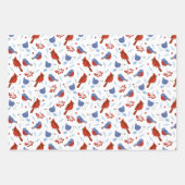 Weihnachtsfest Muster Bird Star und botanisch Geschenkpapier Set (Vorderseite)