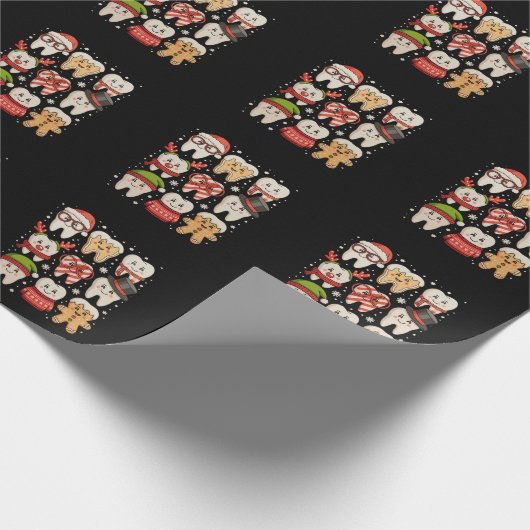 Weihnachtsfest Niedlich Zähne Zahnärztliche Weihna Geschenkpapier (Ecke)