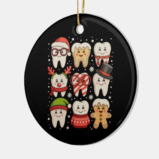 Weihnachtsfest Niedlich Zähne Zahnärztliche Weihna Keramik Ornament (Links)