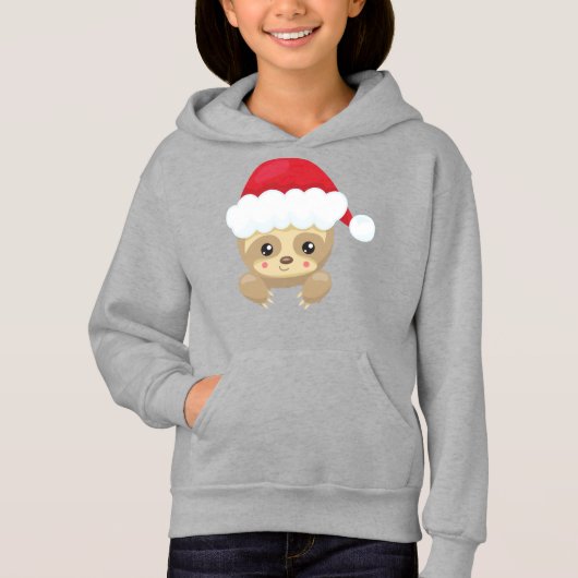 Weihnachtsfest, Niedliches Faultier, Weihnachtsman Hoodie (Vorderseite)