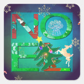 Weihnachtsfest Noel Quadratischer Aufkleber (Vorderseite)