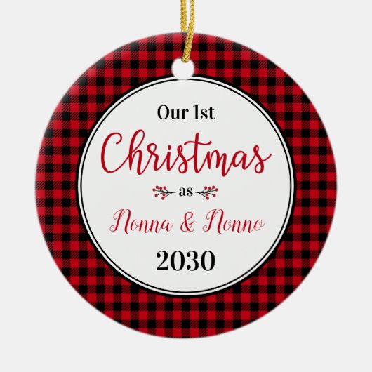 Weihnachtsfest Nonna Nonno Foto Keramik Ornament (Vorne)