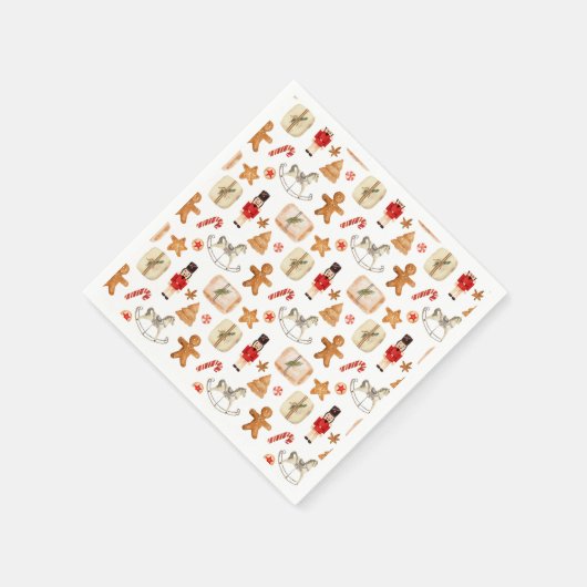 Weihnachtsfest Nutcracker Cookie Candycane Serviette (Ecke)