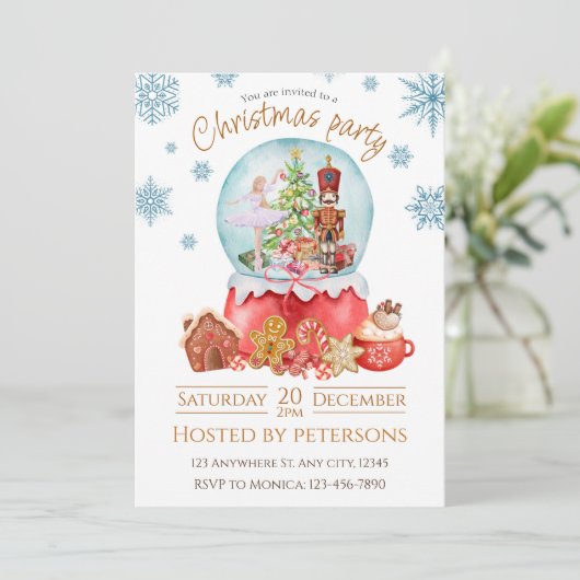 Weihnachtsfest Nutcracker Dinner Einladung (Stehend Vorderseite)