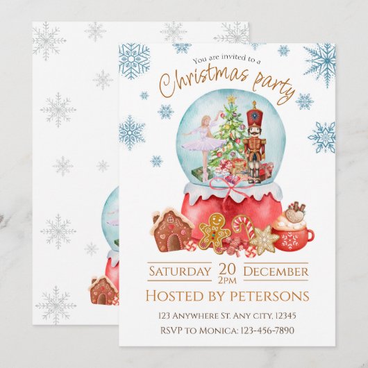 Weihnachtsfest Nutcracker Dinner Einladung (Vorne/Hinten)