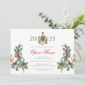 Weihnachtsfest Nutcracker Open House Berries Einladung (Stehend Vorderseite)