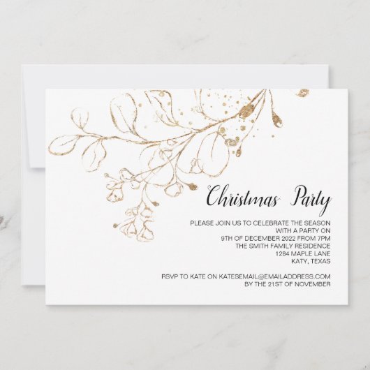 Weihnachtsfest Party Abendessen Mittagessen Feier Einladung (Vorderseite)