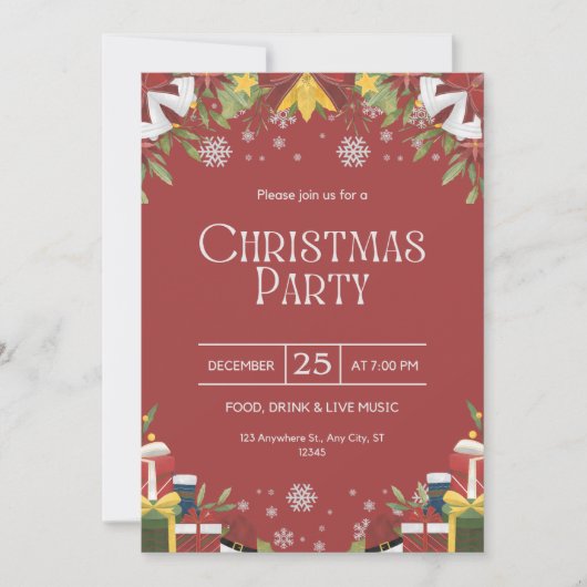 Weihnachtsfest-Party Einladung (Vorderseite)