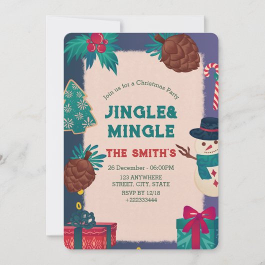 Weihnachtsfest-Party Einladung (Vorderseite)