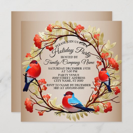 Weihnachtsfest - Party Einladung (Vorne/Hinten)