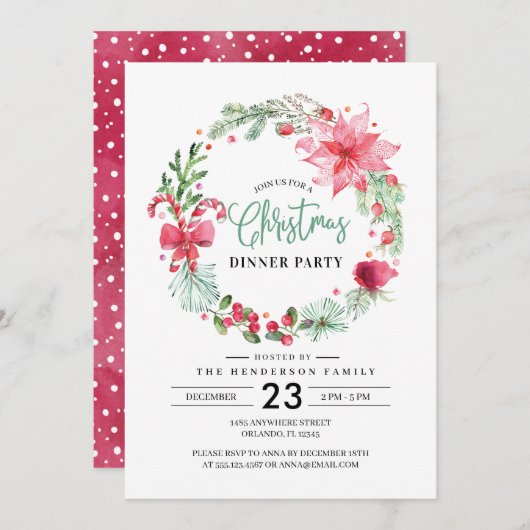 Weihnachtsfest Party Einladung (Vorne/Hinten)