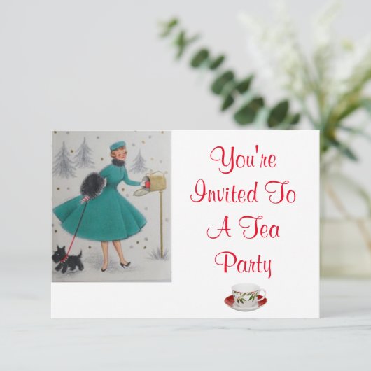 Weihnachtsfest Party Einladung (Stehend Vorderseite)