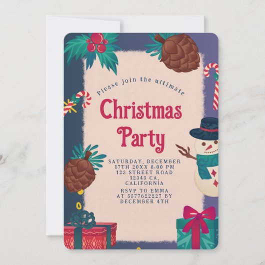 Weihnachtsfest-Party Einladung (Vorderseite)