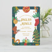 Weihnachtsfest-Party Einladung (Stehend Vorderseite)