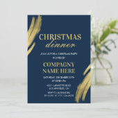 Weihnachtsfest Party Einladung Abendessen Navy (Stehend Vorderseite)