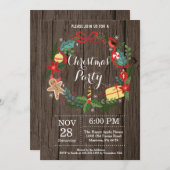 Weihnachtsfest Party Einladung Blumenstrauß (Vorne/Hinten)