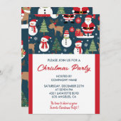 Weihnachtsfest Party Einladung Hirsch santa (Vorne/Hinten)