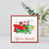 Weihnachtsfest Party Einladung mit Weihnachtsgesch (Stehend Vorderseite)