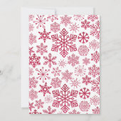Weihnachtsfest Party Einladung Schneeflocken Rot (Rückseite)