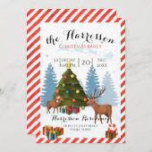 Weihnachtsfest Party mit Rentieren einladen Einladung (Vorne/Hinten)
