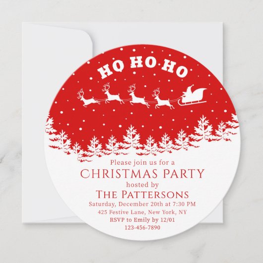 Weihnachtsfest Party Santa Rosa Weiß Einladung (Vorderseite)