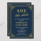 Weihnachtsfest-Party Save the Date Marine Einladung (Vorne/Hinten)