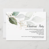 Weihnachtsfest Party Urlaub Elegantes Grün Einladung (Vorderseite)