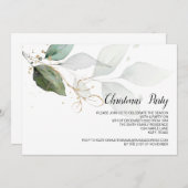 Weihnachtsfest Party Urlaub Elegantes Grün Einladung (Vorne/Hinten)