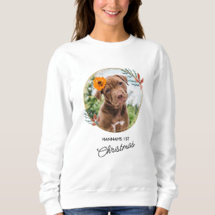 Weihnachtsfest Personalisierter Hund Foto Sweatshirt