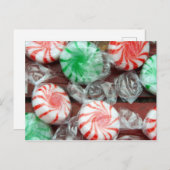 Weihnachtsfest Pfefferminz harte Bonbons Feiertagspostkarte (Vorne/Hinten)