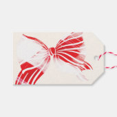 Weihnachtsfest Pfefferminz Kariert getickt mit Bow Geschenkanhänger (Vorderseite (Horizontal))