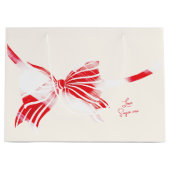 Weihnachtsfest Pfefferminz Kariert getickt mit Bow Große Geschenktüte (Vorderseite)