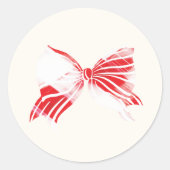 Weihnachtsfest Pfefferminz Kariert getickt mit Bow Runder Aufkleber (Vorderseite)