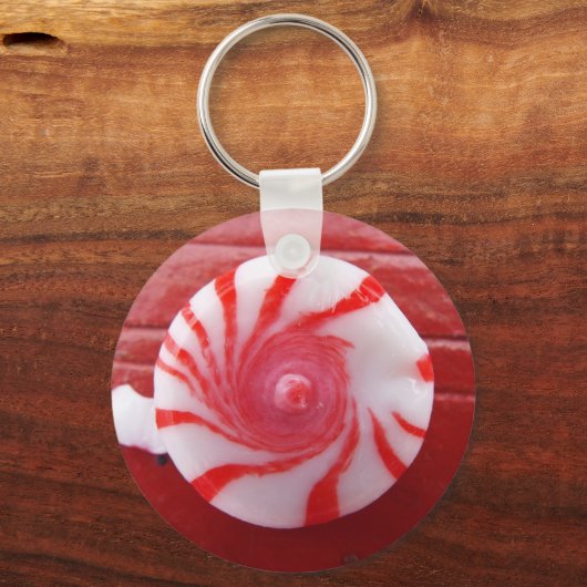 Weihnachtsfest Pfefferminz wirbeln Süßigkeiten Schlüsselanhänger (Vorderseite)