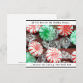 Weihnachtsfest Pfefferminz wirbelnde Bonbons Feiertagskarte (Vorne/Hinten)