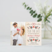 Weihnachtsfest Pine Cone Save the Date Ankündigungspostkarte (Stehend Vorderseite)