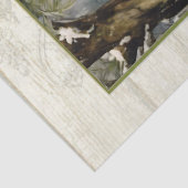 Weihnachtsfest Pine Forest Holly Rustic Barn Wood Seidenpapier (Detail)