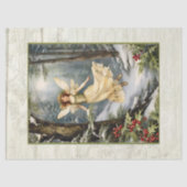 Weihnachtsfest Pine Forest Holly Rustic Barn Wood Seidenpapier (Vorderseite)