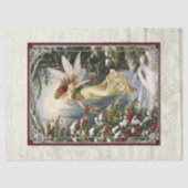 Weihnachtsfest Pine Forest Holly Schnee Rustikales Seidenpapier (Vorderseite)