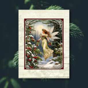 Weihnachtsfest Pine Forest Holly Schnee Rustikales Seidenpapier